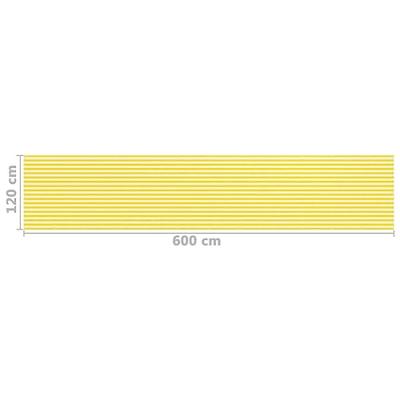 VidaXL Balkonscherm 120x600 cm hdpe geel en wit