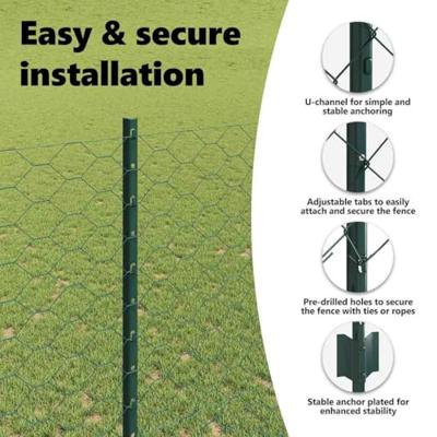 VidaXL Hek met paal groen 1,4 x 25 m staal
