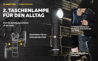 ArmyTek Wizard C2 Pro Nichia Magnet Warm Handlamp werkt op een accu LED Met magneethouder 1600 lm 4680 h 65 g ArmyTek Wizard C2 Pro Nichia Magnet Warm Handlamp werkt op een accu LED Met magneethouder 1600 lm 4680 h 65 g