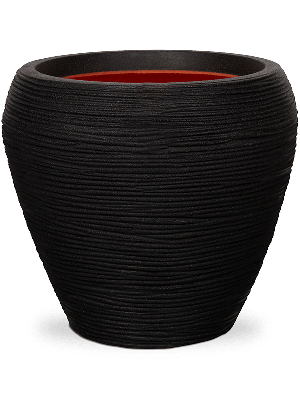 Capi bloempot nature rib taps 42x38 cm zwart kblr362
