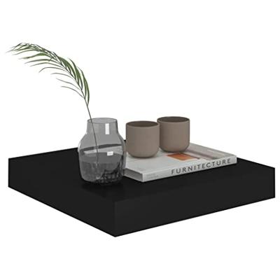 VidaXL Wandschappen zwevend 2 st 23x23,5x3,8 cm mdf zwart VidaXL Wandschappen zwevend 2 st 23x23,5x3,8 cm mdf zwart