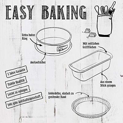 Rechthoekige bakvorm met uitneembare bodem - BIRKMANN - EASY BAKING - Koolstofstaal - Antiaanbaklaag - 34 x 23,5 x 8 cm