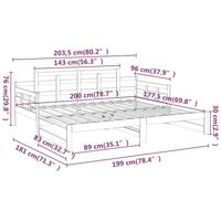 Slaapbank uitschuifbaar massief grenenhout wit 2x(90x200) cm - thumbnail