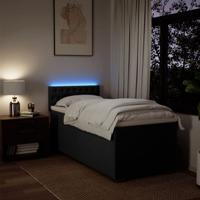 Boxspring met matras stof zwart 80x200 cm - thumbnail