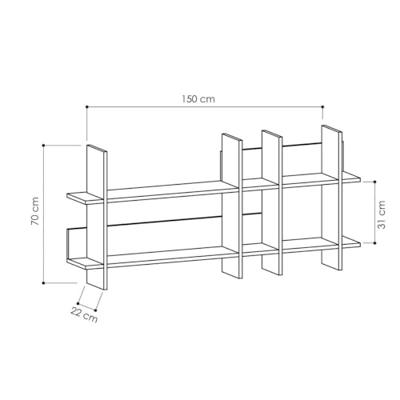 Calicosy - Wandplank BEADS - Wit - B150 cm