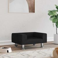VidaXL Hondenmand 50x40x26,5 cm fluweel zwart - thumbnail