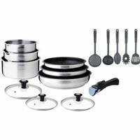 Inductiekookset - Arthur Martin - AM1275 - Roestvrij staal - 15-delig - Afneembare handgreep - Alle kookplaten inclusief inductie - thumbnail