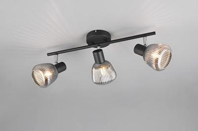 Trio 3-lichts plafondlampTarifa met geribbeld glas - 862800332