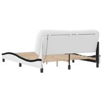 Bedframe met LED-verlichting kunstleer wit en zwart 160x200 cm - thumbnail