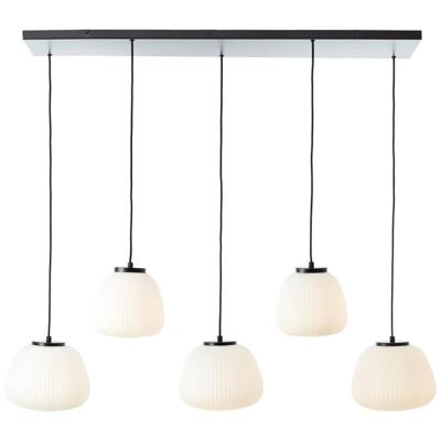 Brilliant HanglampKaizen 5-lichts zwart met wit - 60156/76