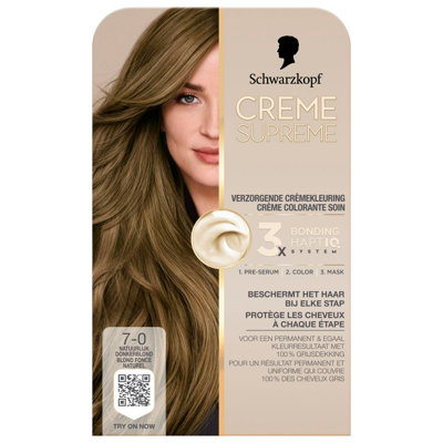 Schwarzkopf Creme Supreme Crèmekleuring 7-0 Natuurlijk Donkerblond Schwarzkopf Creme Supreme Crèmekleuring 7-0 Natuurlijk Donkerblond