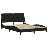 Bedframe zonder matras stof zwart 160x200 cm - thumbnail