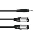 OMNITRONIC Adapter Cable 3.5 Jack/2xXLR(M) 1.5m bk - thumbnail
