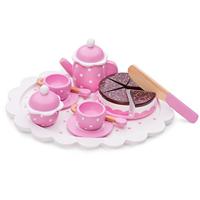 New Classic Toys houten theeset met taart - roze - thumbnail