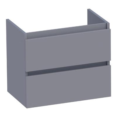 Brauer Joy - Onderkast Ondiep - 60 cm - met 2 Softclose Lades Greeploos en 1 Sifon Uitsparing - Mat Grijs