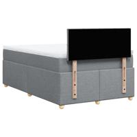 Boxspring met matras stof lichtgrijs 120x200 cm - thumbnail