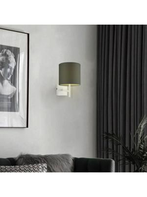 Wandlamp Mati voor lampenkap, 10-10-18cm, Wit, Wandlamp gemaakt-van, Metaal, geschikt-voor-E27-LED-lichtbron, voor-lampenkap-met-doorsnede-max., 20cm