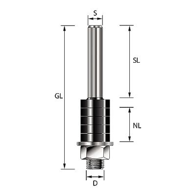 ENT Freesspindel 8mm opname gat, Kolf 12mm - 7913986