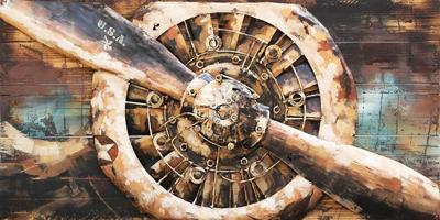 Schilderij - Metaalschilderij - Propellor, 140x70cm