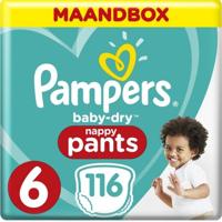 Pampers Baby-Dry Pants S6 116 Luierbroekjes Luchtdoorlatende Banen Maandbox - thumbnail
