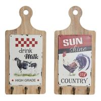 Kapstok DKD Home Decor Rood Hout Metaal (2 pcs) (21 x 5 x 45 cm) - thumbnail