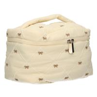 Traveller Beautycase strikjes beige 24cm x 17cm - thumbnail