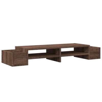 VidaXL Monitorstandaard met opbergruimte 100x27x15 cm hout bruin eiken
