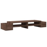 VidaXL Monitorstandaard met opbergruimte 100x27x15 cm hout bruin eiken - thumbnail