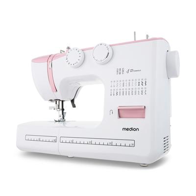 Naaimachine - MEDION - SM 60 - 62W - 24 steken + dubbele steken - 700 tpm - LED - Roze Naaimachine - MEDION - SM 60 - 62W - 24 steken + dubbele steken - 700 tpm - LED - Roze
