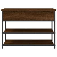 Schoenenbankje 70x42,5x50 cm bewerkt hout bruineikenkleurig - thumbnail