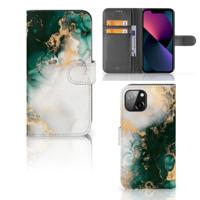 Bookcase voor Apple iPhone 13 Marmer Groen - thumbnail