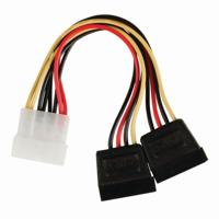 Nedis CCGP73520VA015 Interne Voedingskabel Molex Male - 2x Sata 15-pins Female 0,15 M Diverse - thumbnail