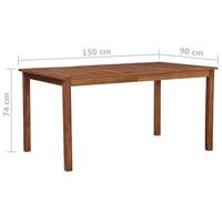 Tuintafel 150x90x74 cm massief acaciahout - thumbnail