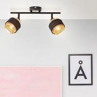Brilliant 2-lichts plafondlampGrove zwart met goud - 99301/86 - thumbnail