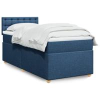 Boxspring met matras stof blauw 100x200 cm - thumbnail