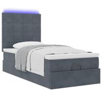 Ottoman bed met matrassen en LED's 140x200cm fluweel - thumbnail