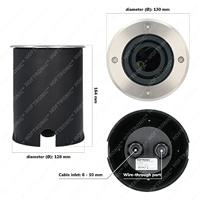 Set van 3 Lilly LED Grondspots - Dimbaar - Kantelbaar - GU10 fitting - Rond - IK10 - Tuinspot - Oprit - RVS - IP67 waterdicht - thumbnail