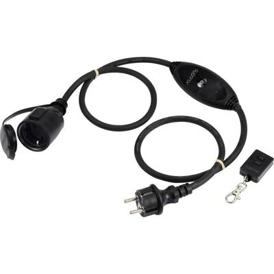 Sygonix SY-6728134 Stroom Verlengkabel 16 A Zwart 1 m H07RN-F 3G 1,5 mm² Incl. aan/uitschakelaar, Geschikt voor buiten Sygonix SY-6728134 Stroom Verlengkabel 16 A Zwart 1 m H07RN-F 3G 1,5 mm² Incl. aan/uitschakelaar, Geschikt voor buiten