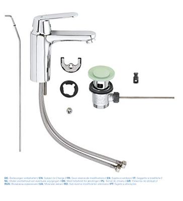 Grohe Eurosmart Cosmopolitan Wastafelmengkraan - ééngatsmontage - metalen greep - keramische schijven - mousseur - automatische lediging - chroom 23325000 - thumbnail