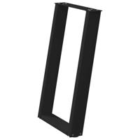 Eettafelpoten 2 st U-vormig 60x(72-73) cm staal zwart - thumbnail