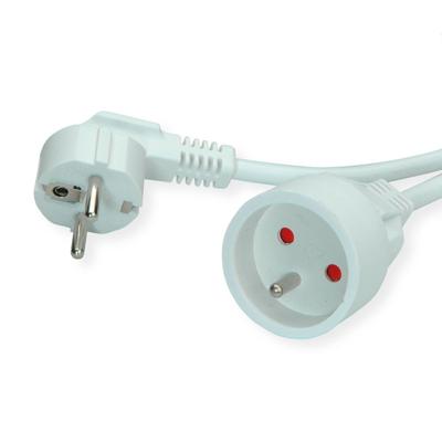 VALUE Stroom verlengkabel met aarde, 230VAC, UTE versie, wit, 10 m