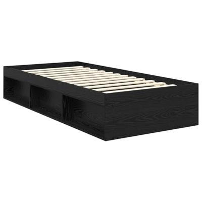 Bedframe met hoofdeinde Zwart 90 x 190 cm Massief grenenhout