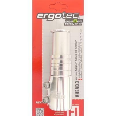 Ergotec Stuurpen verlenger ahead 3 - 1-1/8" al6061 t6 - zilver