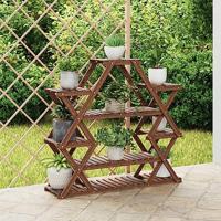 VidaXL Plantenstandaard 110x25x105 cm massief vurenhout - thumbnail
