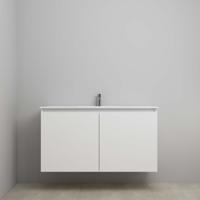 On-Line Onderkast - 120 cm - Voorgemonteerd - Greeploos 2 Deuren - Porseleinen Wastafel - 1 Kraangat - Hoogglans Wit - thumbnail