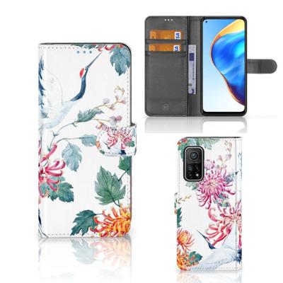 Xiaomi Mi 10T Pro | Mi 10T | Telefoonhoesje | Met pasjeshouder | Bird Flowers
