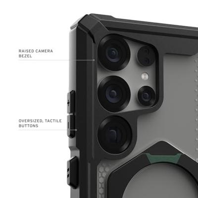 Urban Armor Gear Plasma XTE Outdoor telefoonhoes Samsung Galaxy S25 Ultra Zwart, Transparant Inductieve lading, Met standfunctie, Stootbestendig