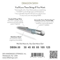 DR Strings Dragon Skin+ Coated Bass 6-string Medium 30-125 voor 6-snarige elektrische basgitaar - thumbnail