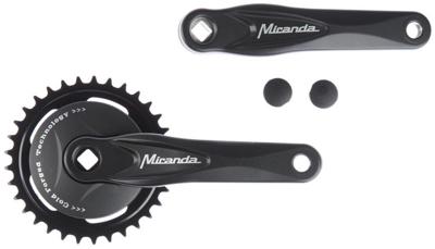 Crankstel 33T Miranda Alfa 1 voor 3/32" ketting - met 9.2 cm zwarte disc - zwart Crankstel 33T Miranda Alfa 1 voor 3/32" ketting - met 9.2 cm zwarte disc - zwart