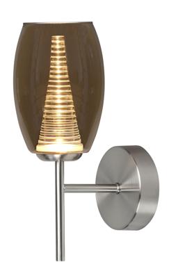 Highlight WandlampNebula nikkel met amber glas - W3433.28